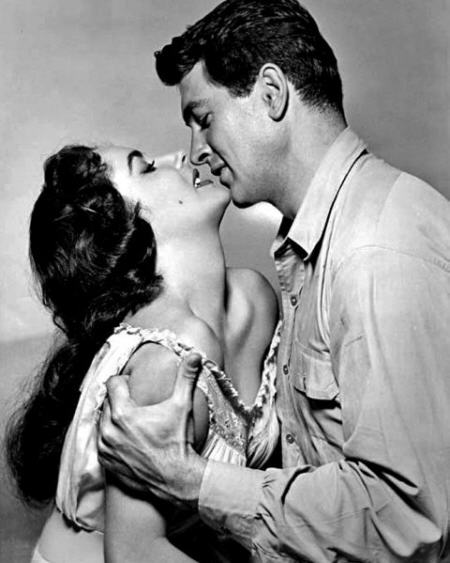 Rock Hudson mit Filmpartnerin Elisabeth Taylor